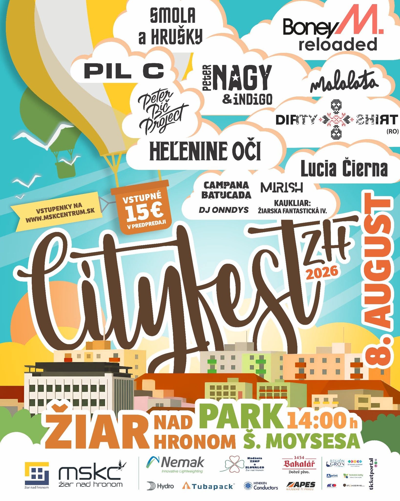 CITYFEST 2026: літній музичний фестиваль у Ж'ярі-над-Гроном